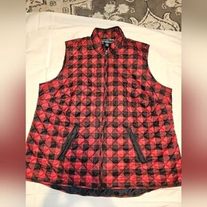 Karen Scott Woman Sport Vest 1X Buffalo Plaid